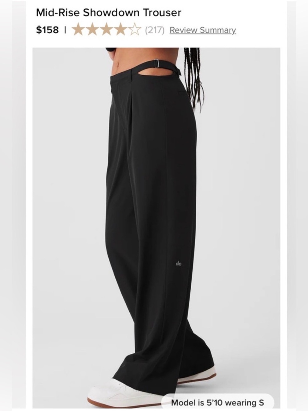 ALO Yogaミッドライズ ショーダウン トラウザー ブラック　S Alo Yoga Mid-Rise Showdown Trouser S - Gem